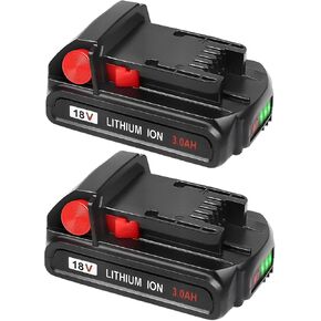 2/pk Replacement for Milwaukee M18 Battery 3000mAh 48-11-1820 48-11-1840 48-11-1850 48-11-1815 48-11-1812