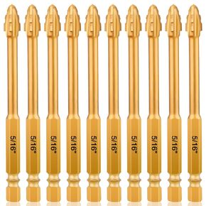 Upgraded Four-Flute Eccentric Drill Bit Set 5Pcs, New Hex Shank Ultra-Hard Carbide Triangle Drill, Multifunction Masonry Drill Bits Set, Four-Edged Serrated Concrete Drill Bit Set