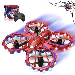 Spider Drone for Kids, Jomzuci RC Mini Drone with 360°Flip, Hover Indoor Drones for Kids 8-12 with 2 Batteries, Headless Mode, 3 Speed Mode, Quadcopter Outdoor Toys Gifts for 8-12 Year Old Boys Girls
