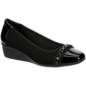 Kinsly - Women's Square Toe Low Wedge Heeled Flats