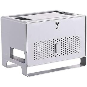 Router Storage Box,Wall Mount Floating Shelf WiFi Router Storage Box Decorative Storage Rack Cable Organizer Box Tv Accessories Box/B/31.5 * 21 * 23Cm