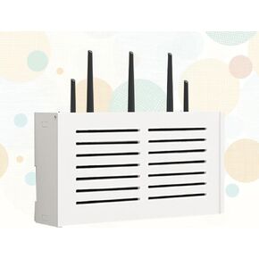 WiFi Router Storage Box White WiFi Router Bracket Wall Hanging Hanging Router Support Wifii Router Storage Rack,C-38x20x8.5cm
