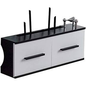 Router Storage Box,Wireless Wall-Mounted WiFi Storage Box Floating Shelf Wall Mounted Decorative Storage Rack Set-Top Box Shelf Box/50 * 14 * 22Cm