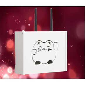 Router Storage Box White Wall Mounted Router Storage Rack WiFi Router Hider Box Cable Router Storage Box,C-38x20x8.5cm