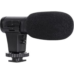Camera Microphone Video Microphone On-Camera Mini Condenser Record Interview Vlog Mic for Phone DSLR Camera 3.5mm Microphone, black, 500350604