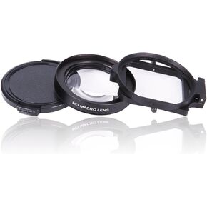 16X Macro Lens for GoPro Hero 5/6/7/2018 Black with Original Super Suit Housing - 58mm Glass + Aluminum Macro Close-up Lens + Adapter Ring