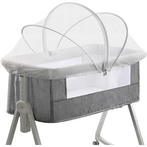 Pack and Play Cover - Mosquito Net Cover for Pack n Play/Travel Crib/Mini Crib/Playpen to Keep Cats Out - Breathable Baby Mosquito Net with 2-Way Zipper (White-Large)