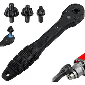 3 Models 2-in-1 Drill Chuck Ratchet Wrench, Drill Press Chuck Key - Universal Replacement Tool for Electric Drills & Power Tools with Extended Arm for Added Torque (All Size)