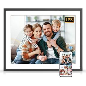 إطار صورة رقمي DIGITAL-WIFI-WIFI-FICTIALS 17 "ألبوم صور إلكتروني كبير HD ، شاشة تعمل باللمس ، ذاكرة 32 جيجابايت ، مسار تلقائي ، جدار قابل للديكور ، مشاركة الصور عبر البريد الإلكتروني ، السحابة الحرة