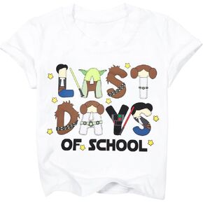 Last Day of School Shirt Toddler Boys Girls Kindergarten Graduation Tops Casual Short Sleeve Vacation Tops