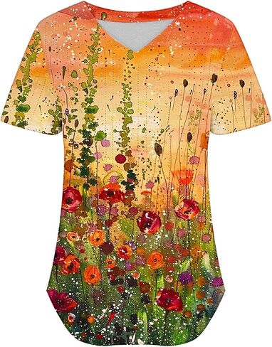 Eyelet Embroidery Tops for Women Oversized V Neck Summer Casual Dressy Shirts Short Sleeve Dressy Loose Fit Blouse in Saudi Arabia