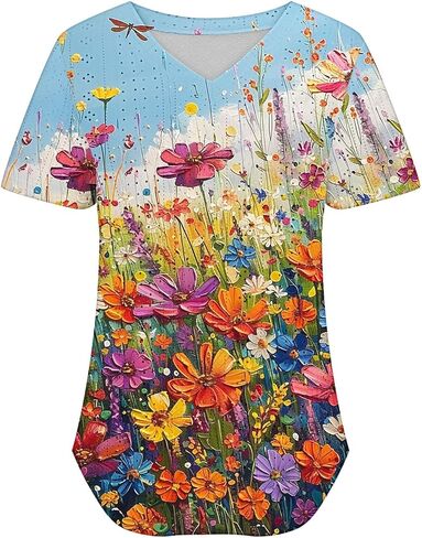 Eyelet Embroidery Tops for Women Oversized V Neck Summer Casual Dressy Shirts Short Sleeve Dressy Loose Fit Blouse in Saudi Arabia