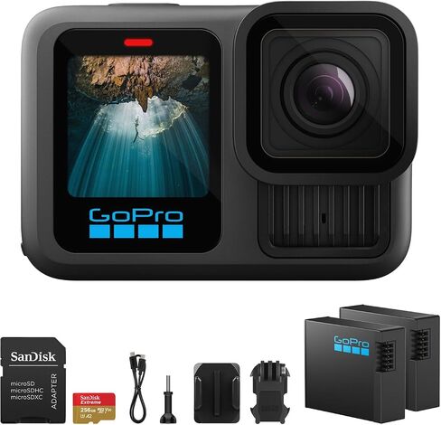 GoPro HERO13 Black in Forest Green with 27MP Photos & 5.3K60 Video Recording, Extra 1900mAh Enduro Battery with High-Efficiency Power Delivery, 128GB Extreme microSDXC Card with SD Adapter Bundle Kit in Saudi Arabia