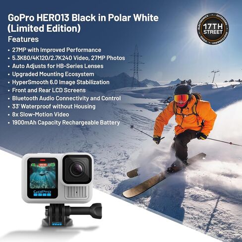 GoPro HERO13 Black in Forest Green with 27MP Photos & 5.3K60 Video Recording, Extra 1900mAh Enduro Battery with High-Efficiency Power Delivery, 128GB Extreme microSDXC Card with SD Adapter Bundle Kit in Saudi Arabia