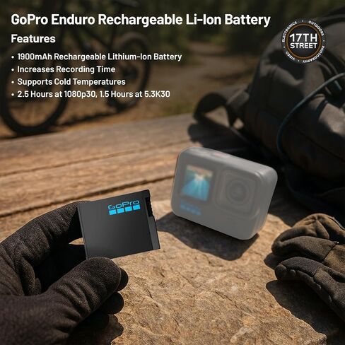 GoPro HERO13 Black in Forest Green with 27MP Photos & 5.3K60 Video Recording, Extra 1900mAh Enduro Battery with High-Efficiency Power Delivery, 128GB Extreme microSDXC Card with SD Adapter Bundle Kit in Saudi Arabia