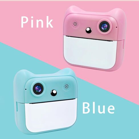 Kids Inst Print Camera 2400W High-Clear Digital Camera with 2.4IPS Screen Cartoon Inkless Thermal Printer with Dual Lens for Girls Boys in Kuwait