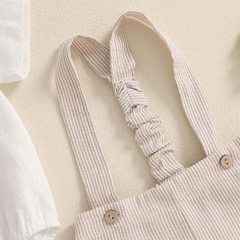 Baby Boy Gentleman Short Sleeve Lapel Neck Romper with Stripe Suspender Shorts and Bowtie in Saudi Arabia