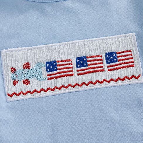 Baby Boy 4th of July Outfits American Flag Short Sleeve Shirt Plaid Shorts Fourth of July Toddler Clothes in Kuwait