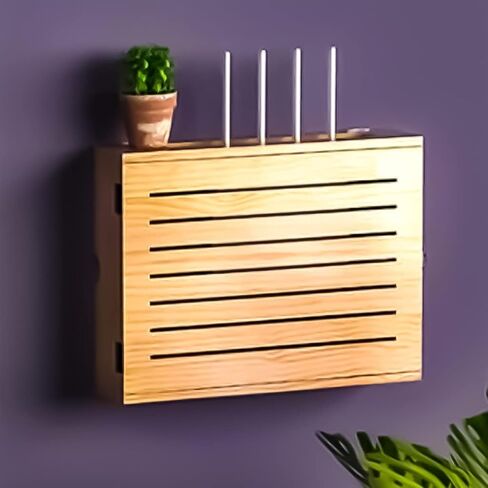 Wall-Mounted Bracket Wall Mount Floating WiFi Router Shelf Storage Wall Mount Shelf Bracket Home and Office WiFi Router Adjustable Cable Box (Color: Youse Size: 52.5x42.5x10cm) (Youse 52.5x42.5x10cm) in Saudi Arabia