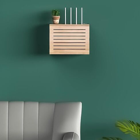 Wall-Mounted Bracket Wall Mount Floating WiFi Router Shelf Storage Wall Mount Shelf Bracket Home and Office WiFi Router Adjustable Cable Box (Color: Youse Size: 52.5x42.5x10cm) (Youse 52.5x42.5x10cm) in Saudi Arabia