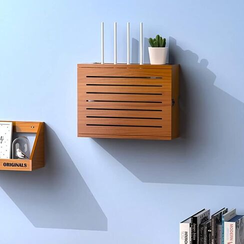 Wall-Mounted Bracket Wall Mount Floating WiFi Router Shelf Storage Wall Mount Shelf Bracket Home and Office WiFi Router Adjustable Cable Box (Color: Youse Size: 52.5x42.5x10cm) (Youse 52.5x42.5x10cm) in Saudi Arabia