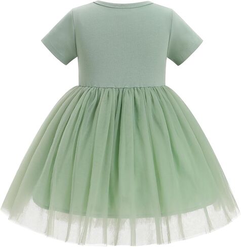 IBTOM CASTLE Baby Girl 1st Birthday Outfit One Year Old Princess Embroidered Tulle Tutu Dress and Headband for Cake Smash in Saudi Arabia