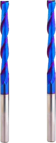 RUHIWORKER Spiral CNC Router Bit 3/8 Inch Shank 3 Inch Overall Length Solid Carbide with Nano Blue Coating End Mill for Wood Cut Carving B332U in Saudi Arabia