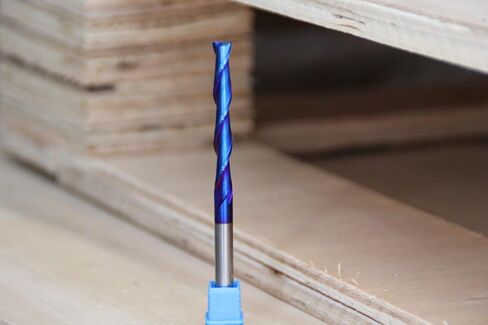 RUHIWORKER Spiral CNC Router Bit 3/8 Inch Shank 3 Inch Overall Length Solid Carbide with Nano Blue Coating End Mill for Wood Cut Carving B332U in Saudi Arabia