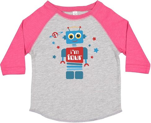 inktastic Robot 4th Birthday Toddler T-Shirt in Saudi Arabia