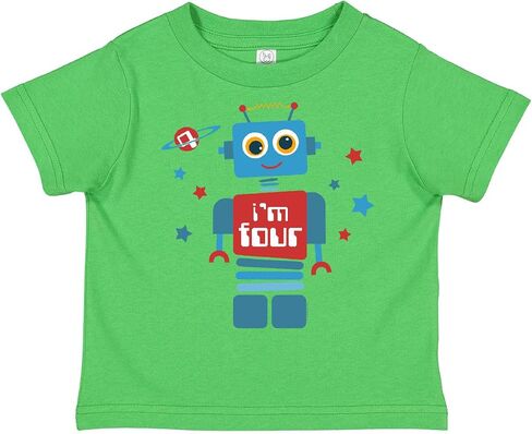 inktastic Robot 4th Birthday Toddler T-Shirt in Saudi Arabia