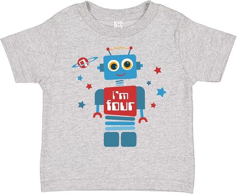 inktastic Robot 4th Birthday Toddler T-Shirt in Saudi Arabia