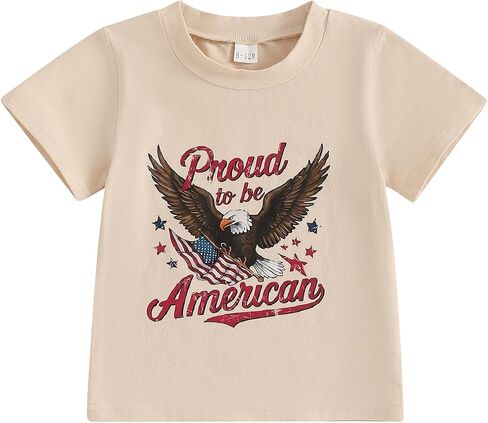 Toddler Baby Boy 4th of July T-Shirts American Flag Shirt Patriotic Top Short Sleeve Tees Memorial Day Shirt Clothes in Saudi Arabia