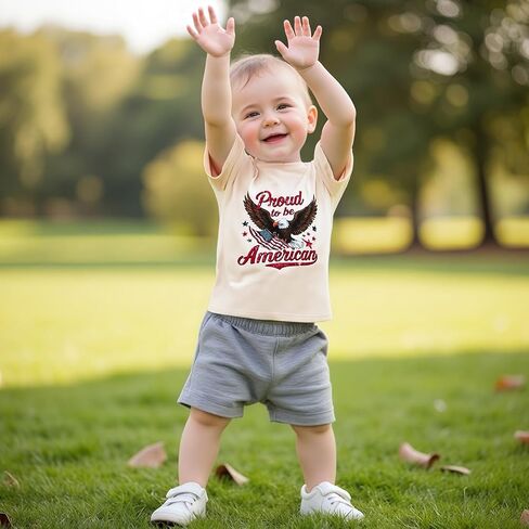 Toddler Baby Boy 4th of July T-Shirts American Flag Shirt Patriotic Top Short Sleeve Tees Memorial Day Shirt Clothes in Saudi Arabia