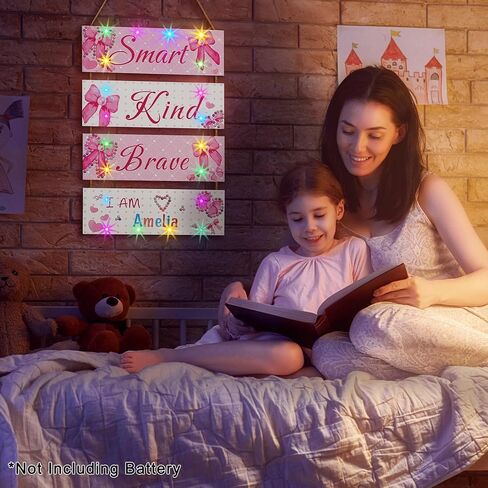 Unicorn Castle Girls Room Decor with LED Light Inspirational Motivational Room Decor for Teen Boys Wall Decor Art with Sticker for Nursery, Pink Bow in Saudi Arabia