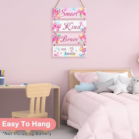 Unicorn Castle Girls Room Decor with LED Light Inspirational Motivational Room Decor for Teen Boys Wall Decor Art with Sticker for Nursery, Pink Bow in Saudi Arabia