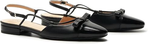 C.Paravano Women's Almond Toe Flats مع قبعة ، شقق راحة أنيقة لارتداء المكاتب غير الرسمي ، ملابس غير رسمية in Saudi Arabia