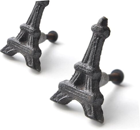 2pcs Eiffel Tower Knobs Countryside Themed Pull Handles for Boys and Girls Rooms Durable Cast Cabinet Hardware Charming Home Decor for Cabinets in Kuwait