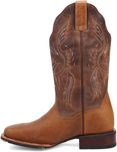 Dan Post Boots Womens Jillian Embroidered Square Toe Pull On Casual Boots Mid Calf Low Heel 1-2" - Brown in Saudi Arabia