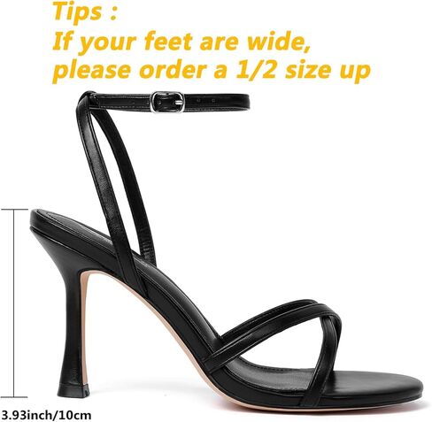 Mostrin strappy الكعوب للنساء الدانتيل على حزام الكاحل جولة مفتوحة أصابع القدم الخنجر عالية الكعب الكعب الكعب للنساء للحفلة ، الحفلات ، يوميا in Kuwait