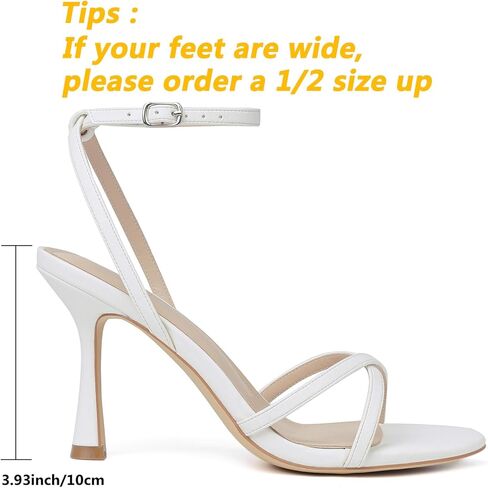 Mostrin Strappy Heels for Women Lace Up Ankle Strap Round Open Toe Stiletto High Heels Women's Heeled Sandals for Prom, Party, Daily in Kuwait