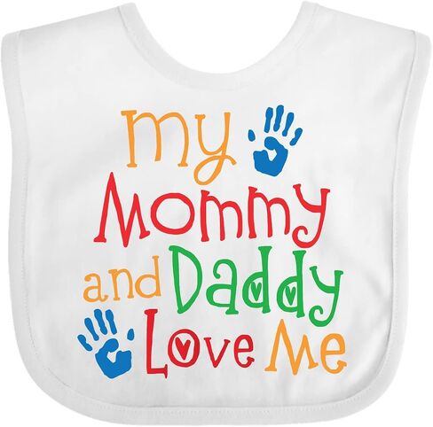 inktastic Mommy and Daddy Love Me Baby Bib in Kuwait