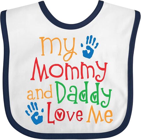 inktastic Mommy and Daddy Love Me Baby Bib in Kuwait