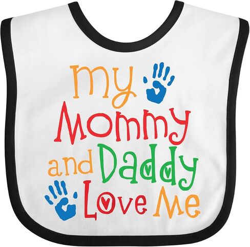 inktastic Mommy and Daddy Love Me Baby Bib in Kuwait
