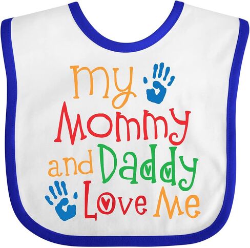 inktastic Mommy and Daddy Love Me Baby Bib in Kuwait