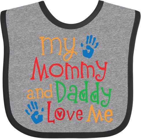 inktastic Mommy and Daddy Love Me Baby Bib in Kuwait