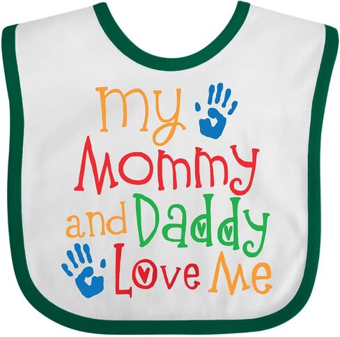 inktastic Mommy and Daddy Love Me Baby Bib in Kuwait
