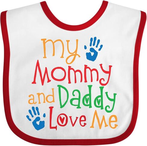 inktastic Mommy and Daddy Love Me Baby Bib in Kuwait