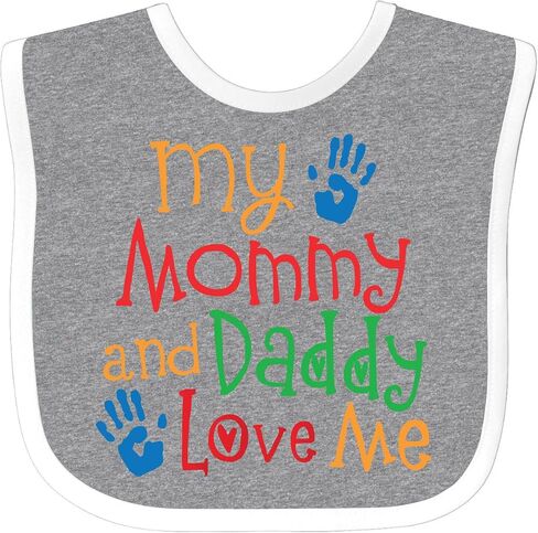 inktastic Mommy and Daddy Love Me Baby Bib in Kuwait