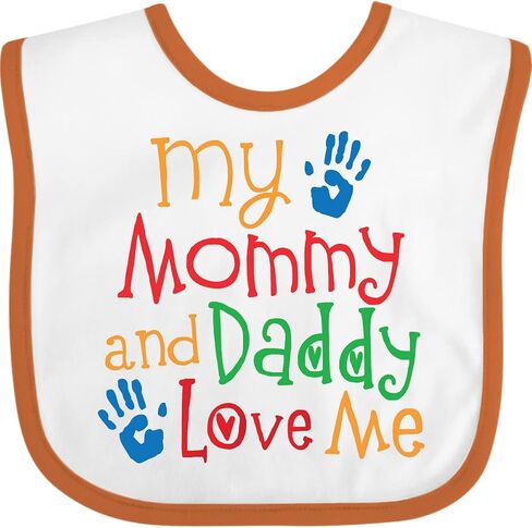 inktastic Mommy and Daddy Love Me Baby Bib in Kuwait