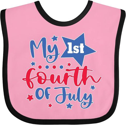 inktastic my 1st 4th of July with Stars Baby Bib in Kuwait